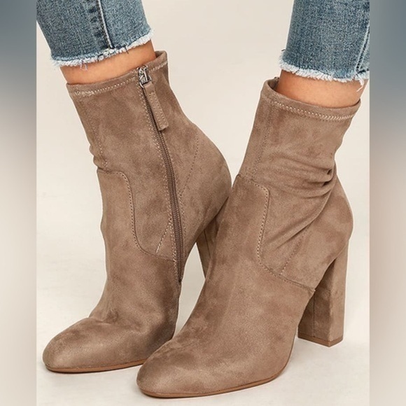 Steve Madden Shoes - Steve Madden Edit Taupe Suede High Heel Mid-Calf Boots Size 8